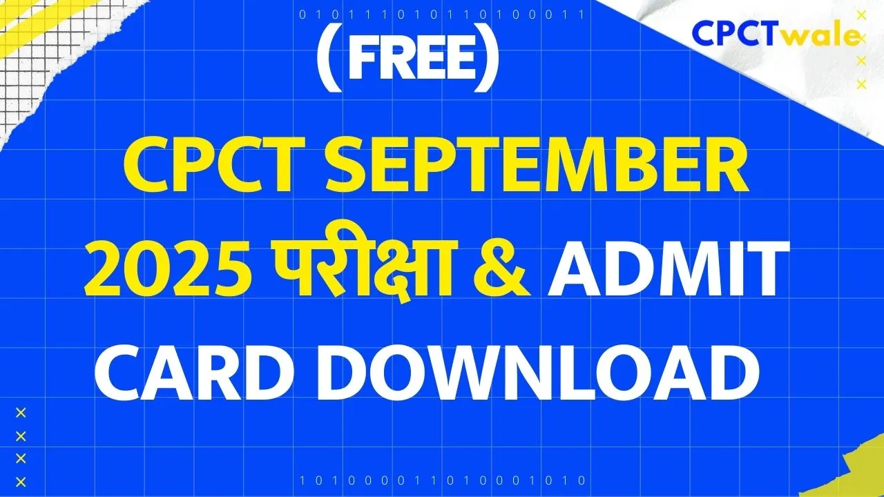 A guide for the MP CPCT exam, showing a graphic of an admit card, a calendar icon, and the official CPCT logo