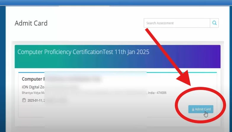 Final step for admit card download: Click the admit card tab and then 'Download' button after that your admit card will be downloaded and save it on your device.